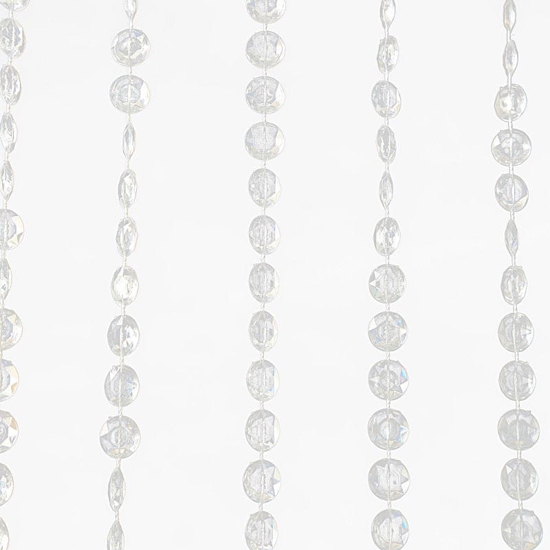 5 ft x 16 ft Acrylic Crystal Beaded Curtain with Polyester Rod Pocket - Clear CUR_F02_5X16FT_CLR