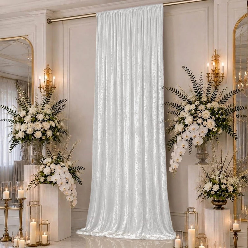5 ft x 16 ft Premium Crushed Velvet Backdrop Curtain with Rod Pocket