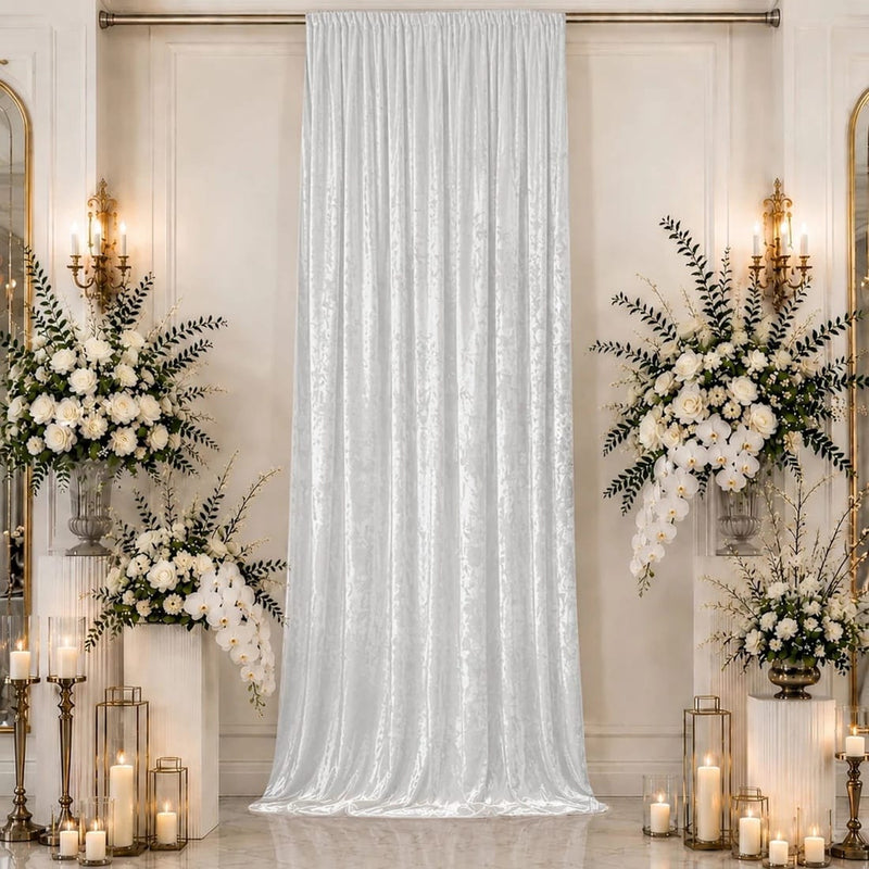 5 ft x 16 ft Premium Crushed Velvet Backdrop Curtain with Rod Pocket