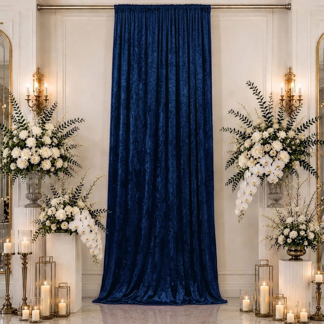 5 ft x 16 ft Premium Crushed Velvet Backdrop Curtain with Rod Pocket