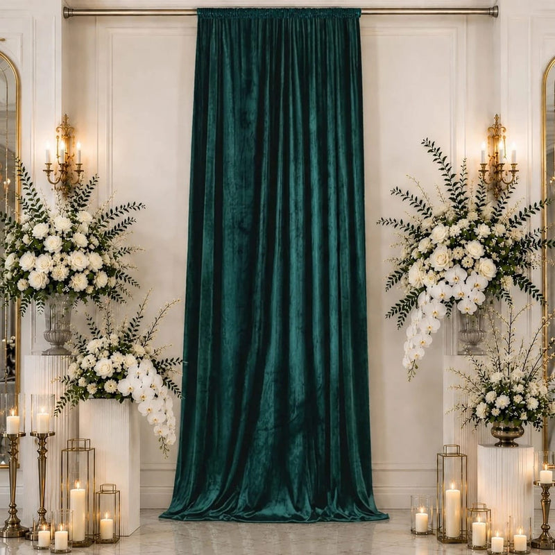 5 ft x 16 ft Premium Crushed Velvet Backdrop Curtain with Rod Pocket