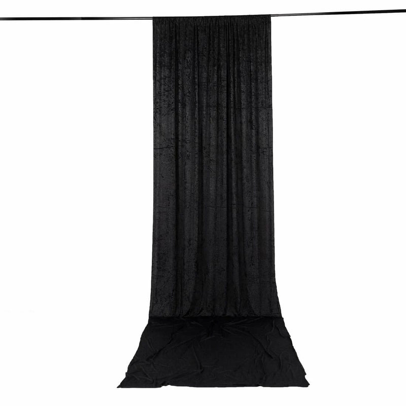 5 ft x 16 ft Premium Crushed Velvet Backdrop Curtain with Rod Pocket BKDP_VEL_PRM_5X16_BLK