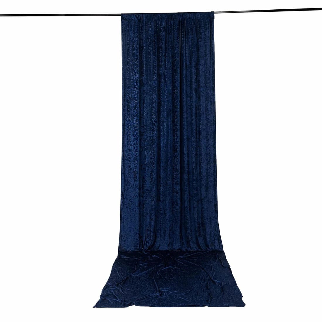 5 ft x 16 ft Premium Crushed Velvet Backdrop Curtain with Rod Pocket BKDP_VEL_PRM_5X16_NAVY