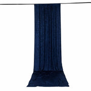 5 ft x 16 ft Premium Crushed Velvet Backdrop Curtain with Rod Pocket BKDP_VEL_PRM_5X16_NAVY