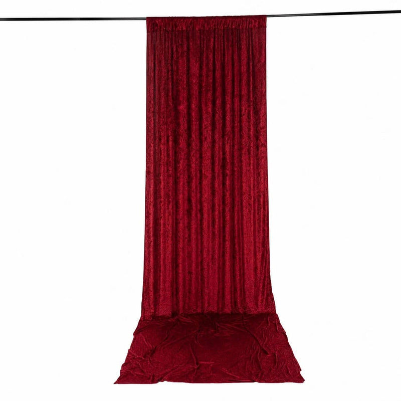 5 ft x 16 ft Premium Crushed Velvet Backdrop Curtain with Rod Pocket BKDP_VEL_PRM_5X16_RED