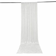 5 ft x 16 ft Premium Crushed Velvet Backdrop Curtain with Rod Pocket BKDP_VEL_PRM_5X16_WHT
