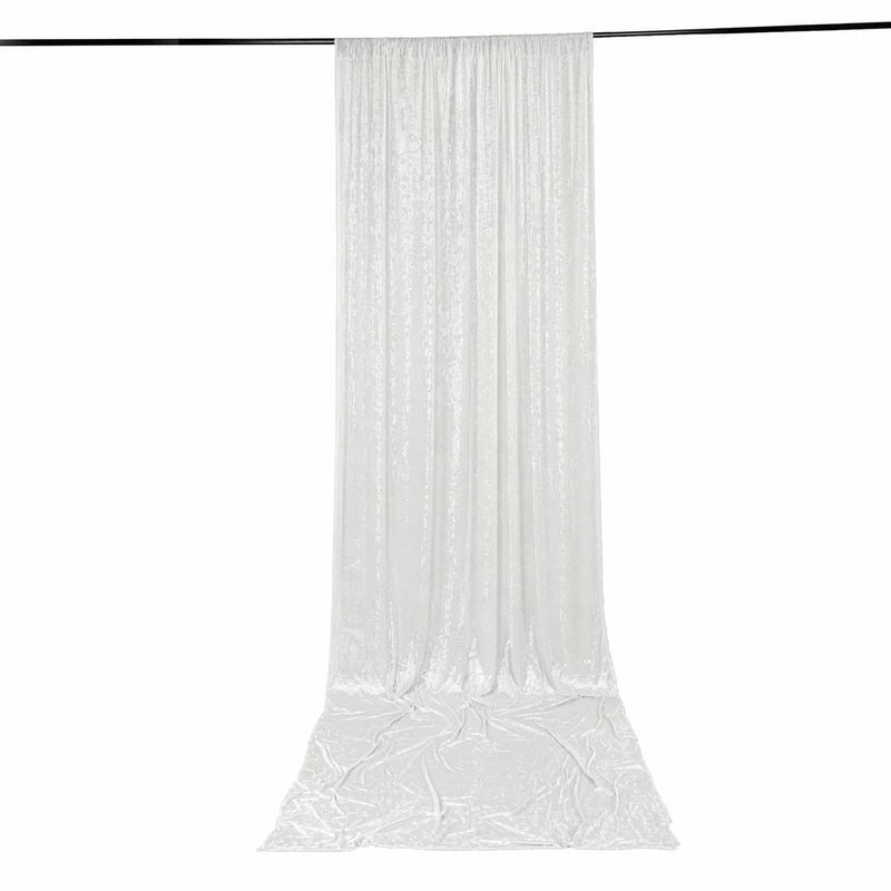 5 ft x 16 ft Premium Crushed Velvet Backdrop Curtain with Rod Pocket BKDP_VEL_PRM_5X16_WHT