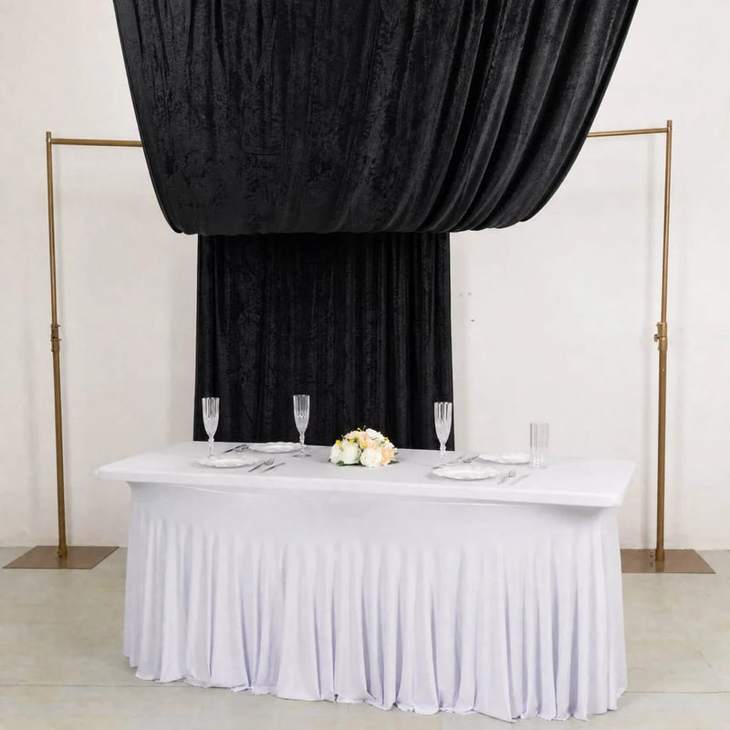 5 ft x 18 ft Premium Crushed Velvet Backdrop Curtain with Rod Pocket
