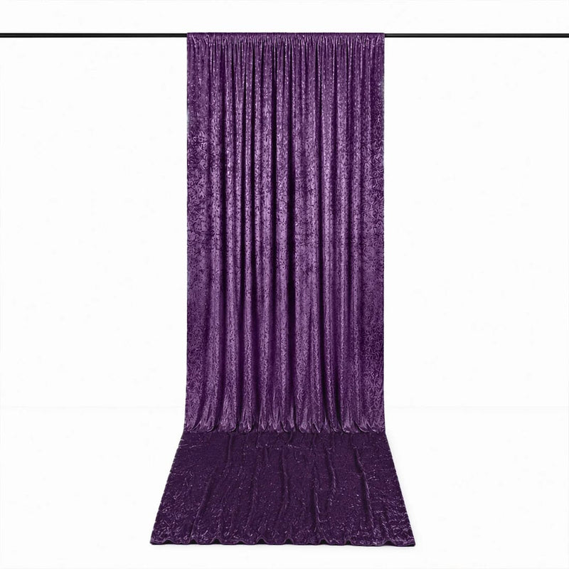5 ft x 18 ft Premium Crushed Velvet Backdrop Curtain with Rod Pocket