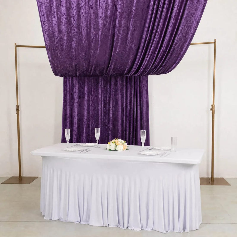 5 ft x 18 ft Premium Crushed Velvet Backdrop Curtain with Rod Pocket