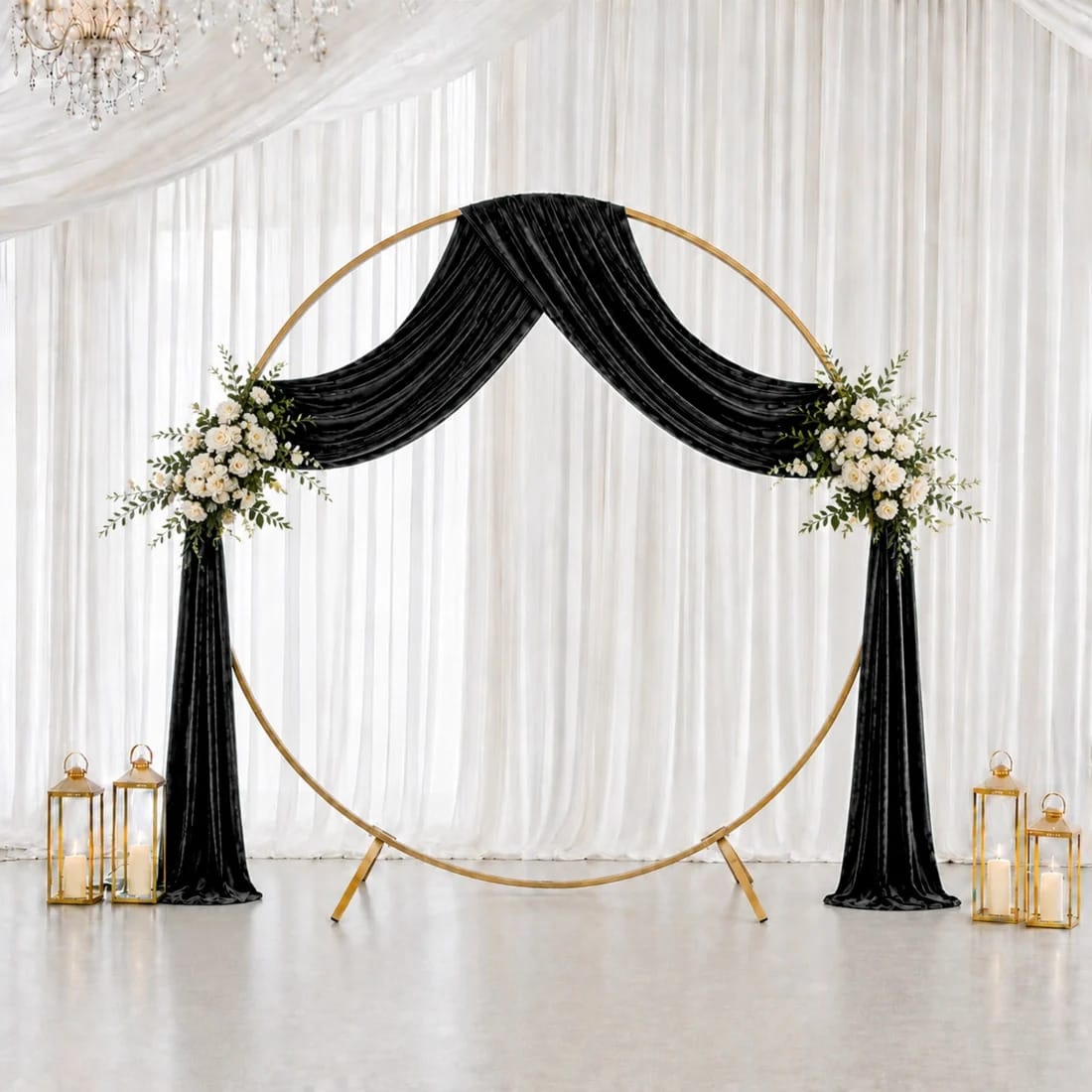 5 ft x 18 ft Premium Crushed Velvet Backdrop Curtain with Rod Pocket