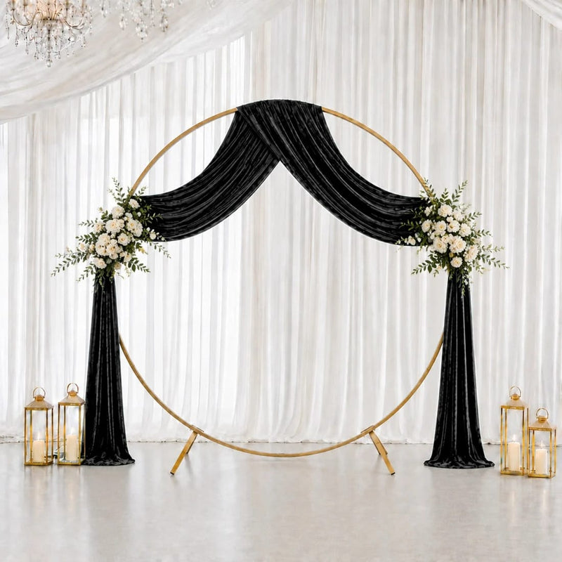 5 ft x 18 ft Premium Crushed Velvet Backdrop Curtain with Rod Pocket