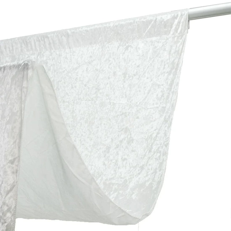5 ft x 18 ft Premium Crushed Velvet Backdrop Curtain with Rod Pocket BKDP_VEL_PRM_5X18_WHT