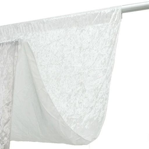 5 ft x 18 ft Premium Crushed Velvet Backdrop Curtain with Rod Pocket BKDP_VEL_PRM_5X18_WHT