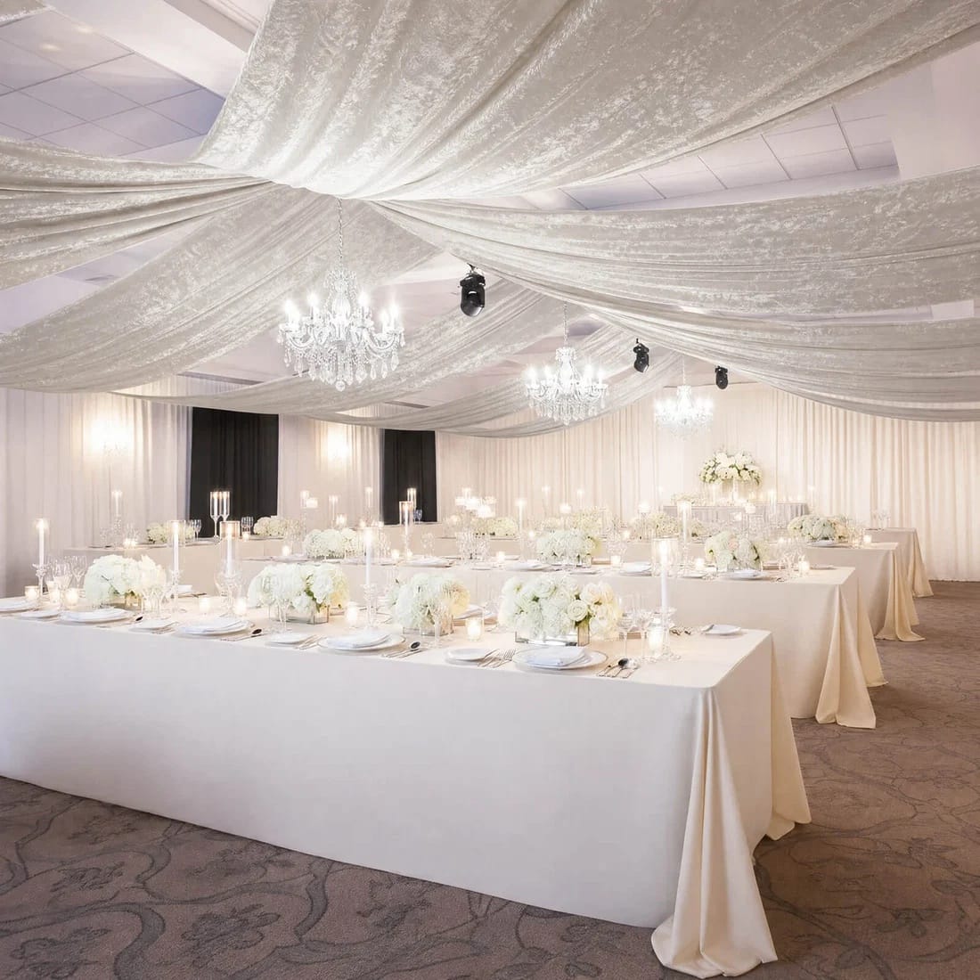 5 ft x 20 ft Premium Crushed Velvet Backdrop Curtain with Rod Pocket