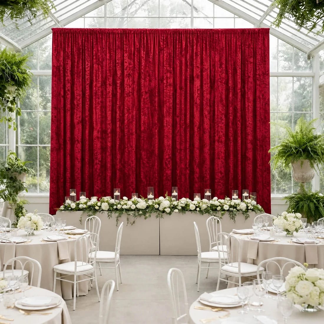 5 ft x 20 ft Premium Crushed Velvet Backdrop Curtain with Rod Pocket