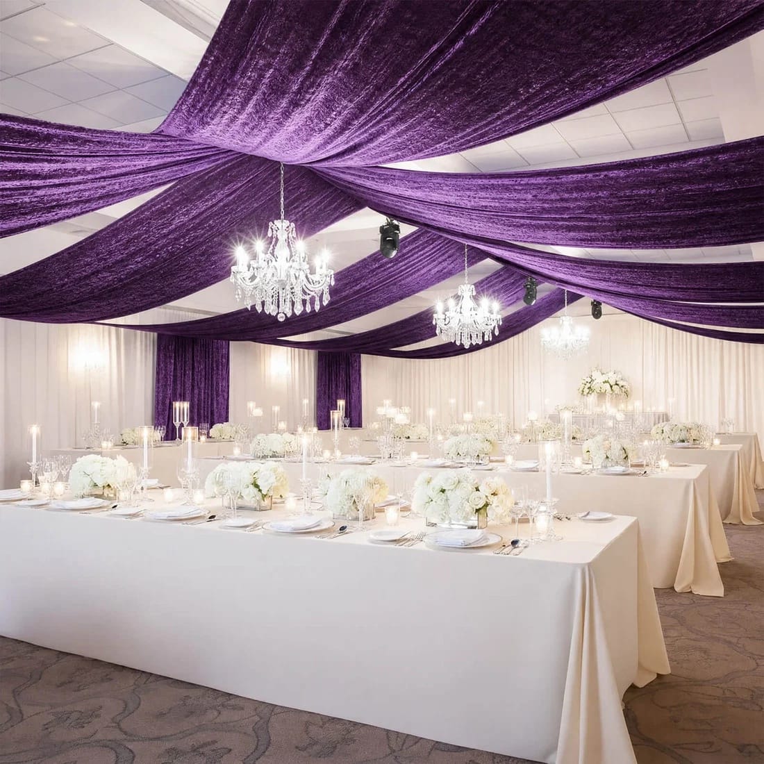 5 ft x 20 ft Premium Crushed Velvet Backdrop Curtain with Rod Pocket