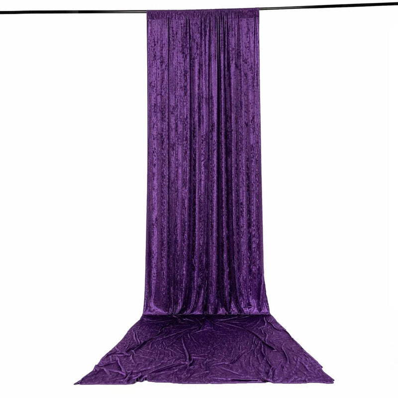 5 ft x 20 ft Premium Crushed Velvet Backdrop Curtain with Rod Pocket