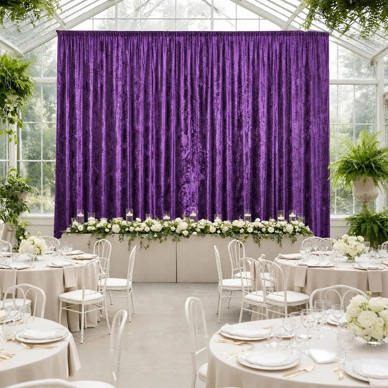 5 ft x 20 ft Premium Crushed Velvet Backdrop Curtain with Rod Pocket