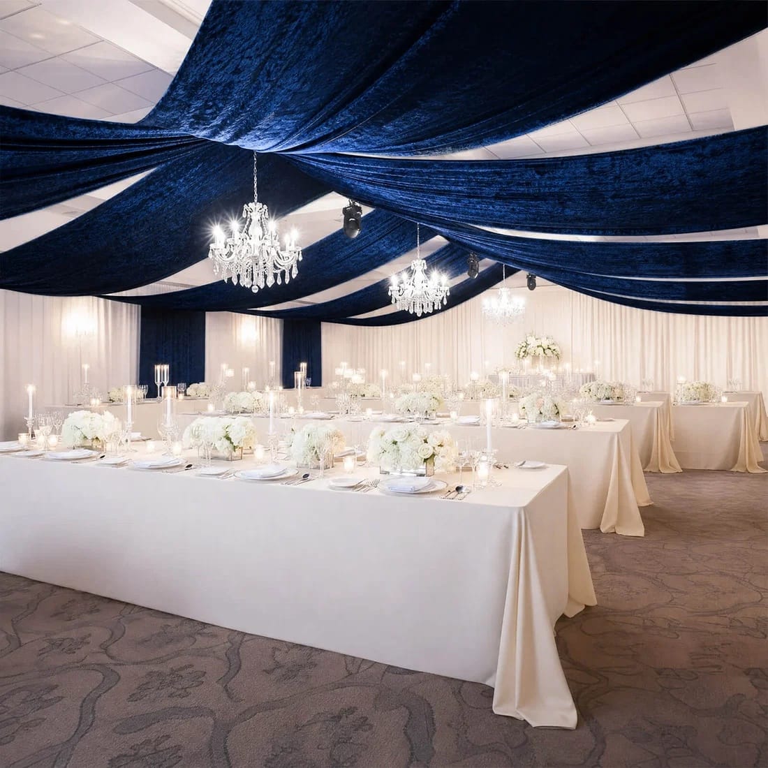 5 ft x 20 ft Premium Crushed Velvet Backdrop Curtain with Rod Pocket