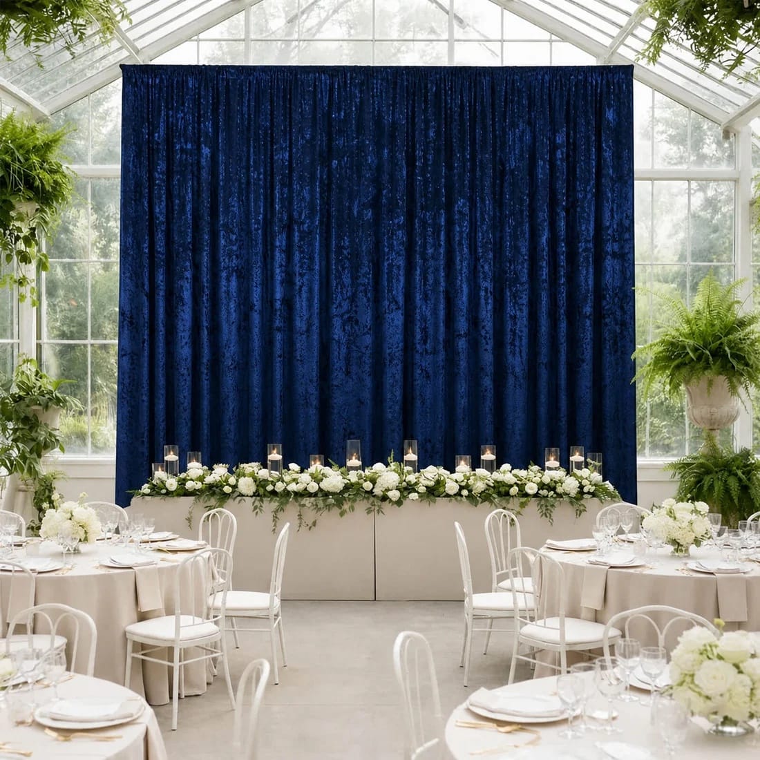 5 ft x 20 ft Premium Crushed Velvet Backdrop Curtain with Rod Pocket