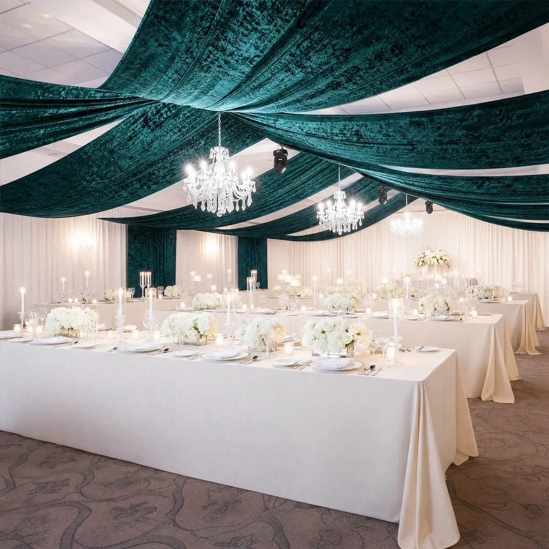 5 ft x 20 ft Premium Crushed Velvet Backdrop Curtain with Rod Pocket