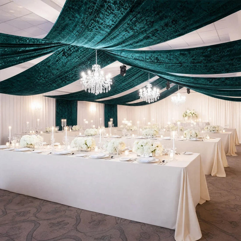 5 ft x 20 ft Premium Crushed Velvet Backdrop Curtain with Rod Pocket