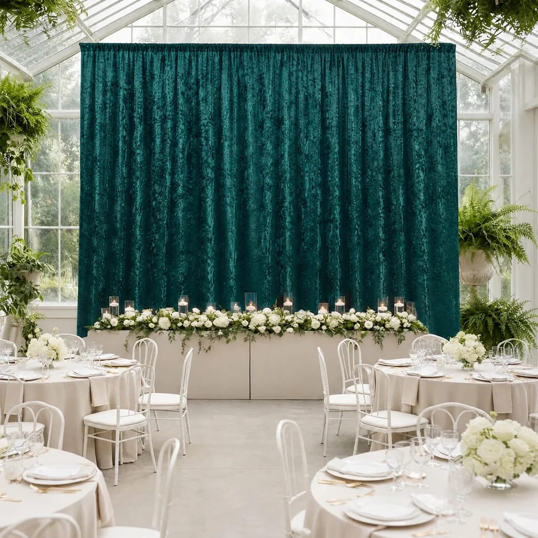 5 ft x 20 ft Premium Crushed Velvet Backdrop Curtain with Rod Pocket