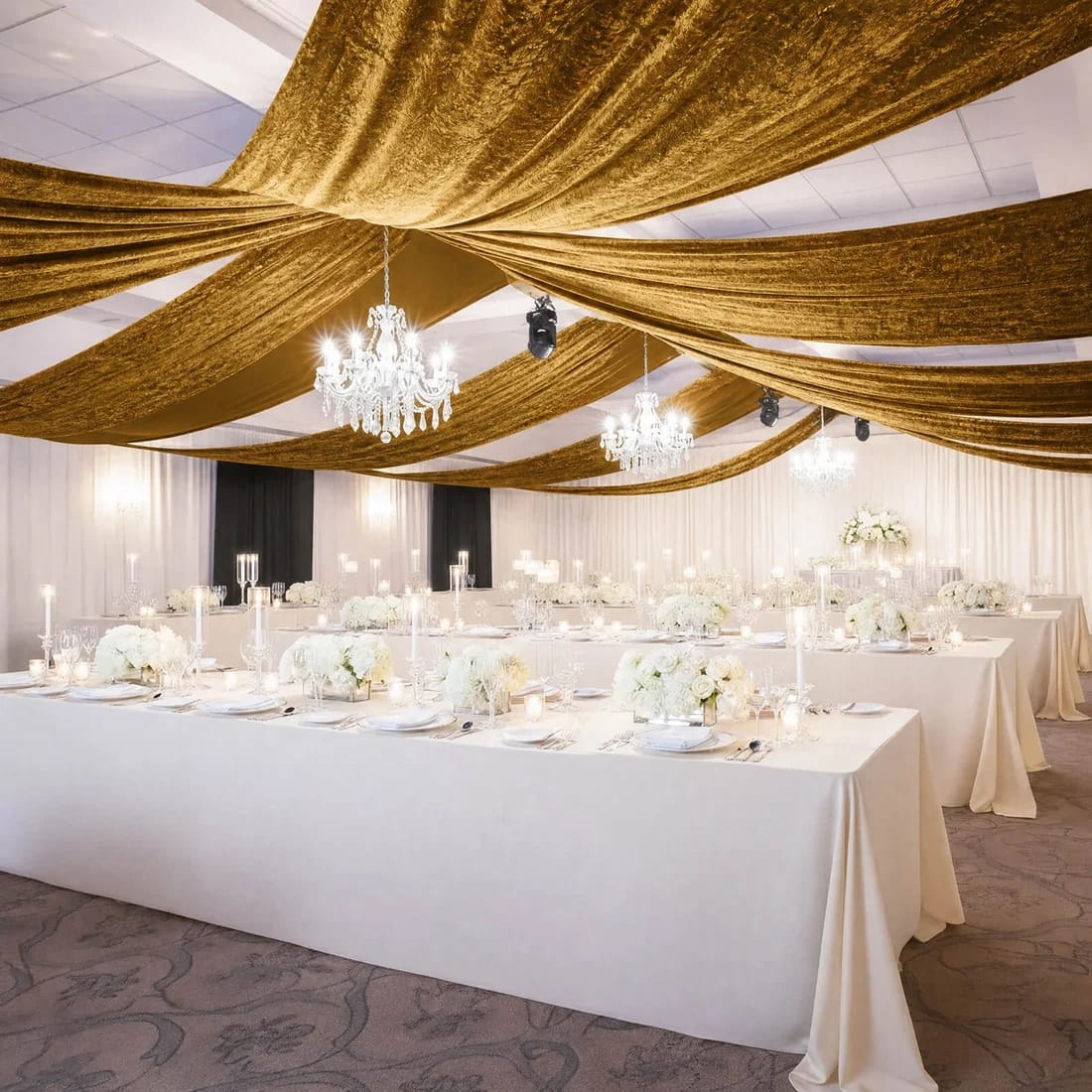 5 ft x 20 ft Premium Crushed Velvet Backdrop Curtain with Rod Pocket