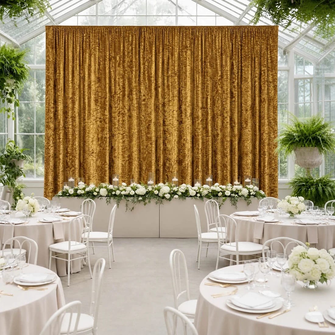 5 ft x 20 ft Premium Crushed Velvet Backdrop Curtain with Rod Pocket