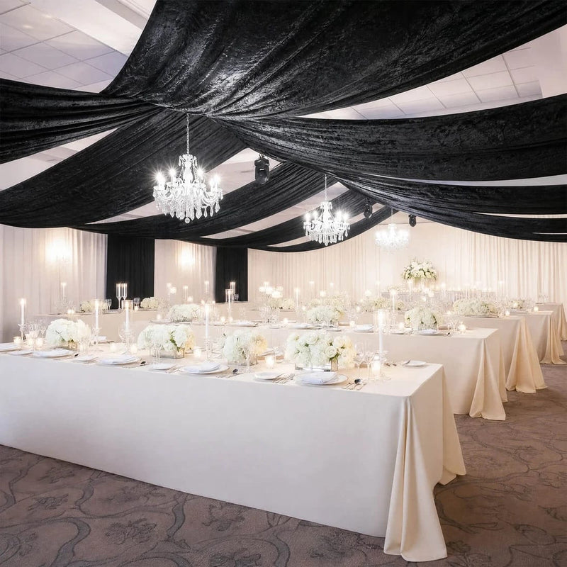5 ft x 20 ft Premium Crushed Velvet Backdrop Curtain with Rod Pocket
