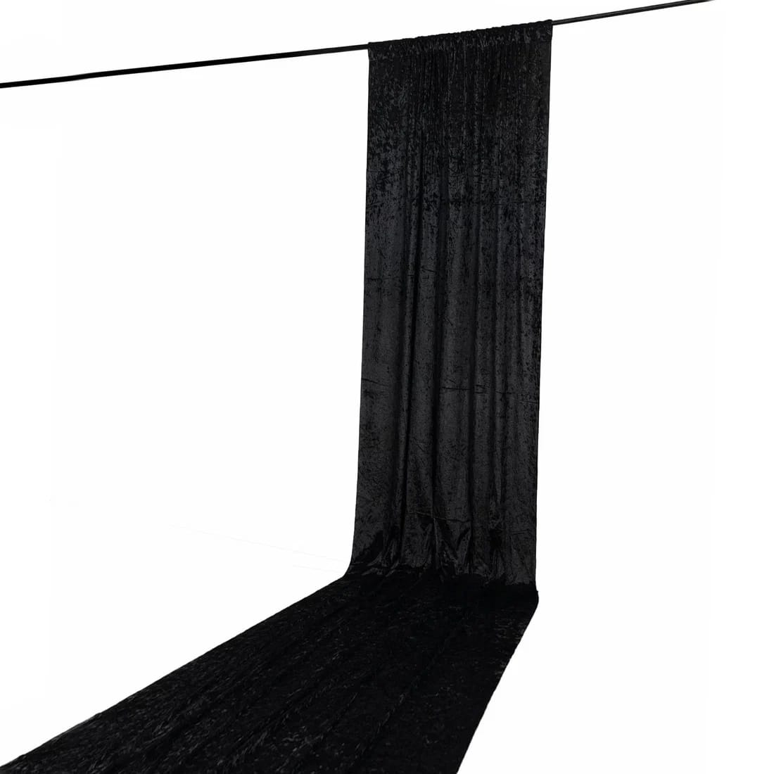 5 ft x 20 ft Premium Crushed Velvet Backdrop Curtain with Rod Pocket