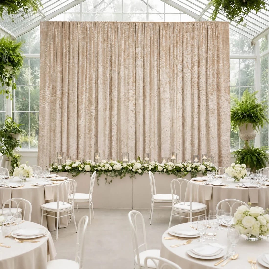 5 ft x 20 ft Premium Crushed Velvet Backdrop Curtain with Rod Pocket