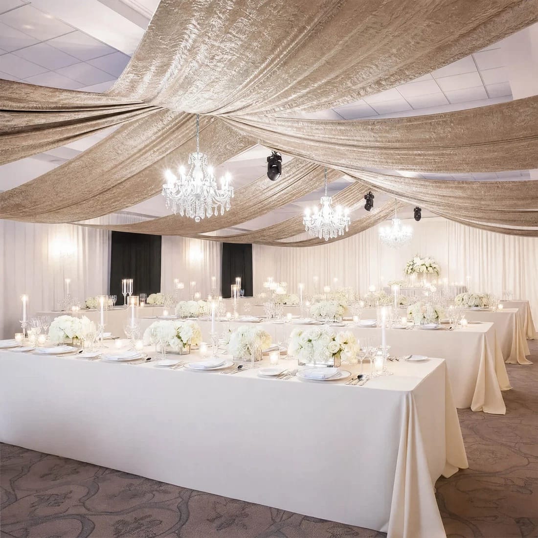 5 ft x 20 ft Premium Crushed Velvet Backdrop Curtain with Rod Pocket