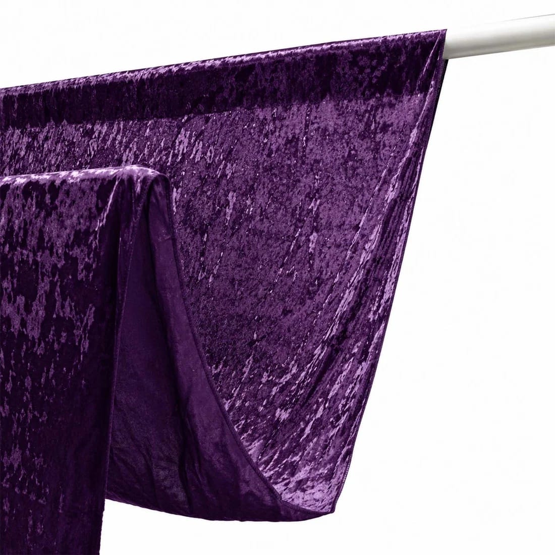 5 ft x 20 ft Premium Crushed Velvet Backdrop Curtain with Rod Pocket BKDP_VEL_PRM_5X20_PURP
