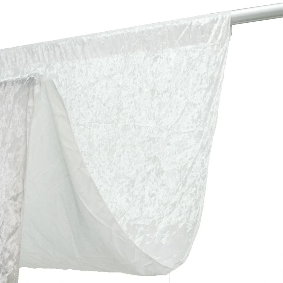 5 ft x 20 ft Premium Crushed Velvet Backdrop Curtain with Rod Pocket BKDP_VEL_PRM_5X20_WHT