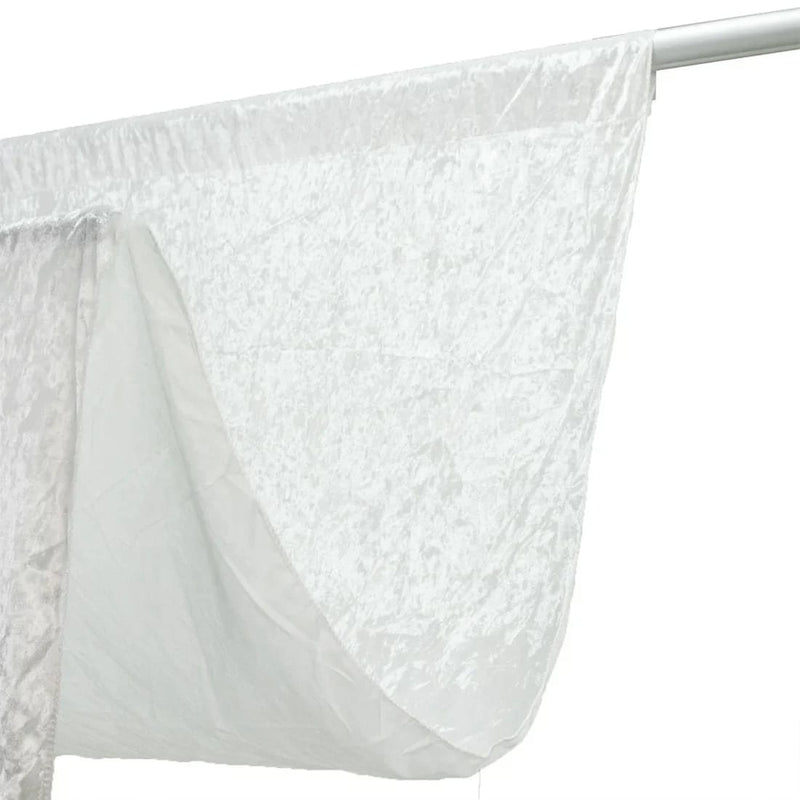 5 ft x 20 ft Premium Crushed Velvet Backdrop Curtain with Rod Pocket BKDP_VEL_PRM_5X20_WHT