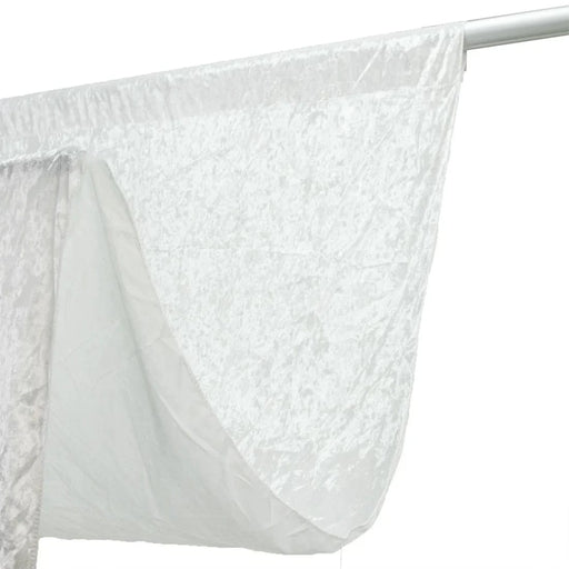 5 ft x 20 ft Premium Crushed Velvet Backdrop Curtain with Rod Pocket BKDP_VEL_PRM_5X20_WHT