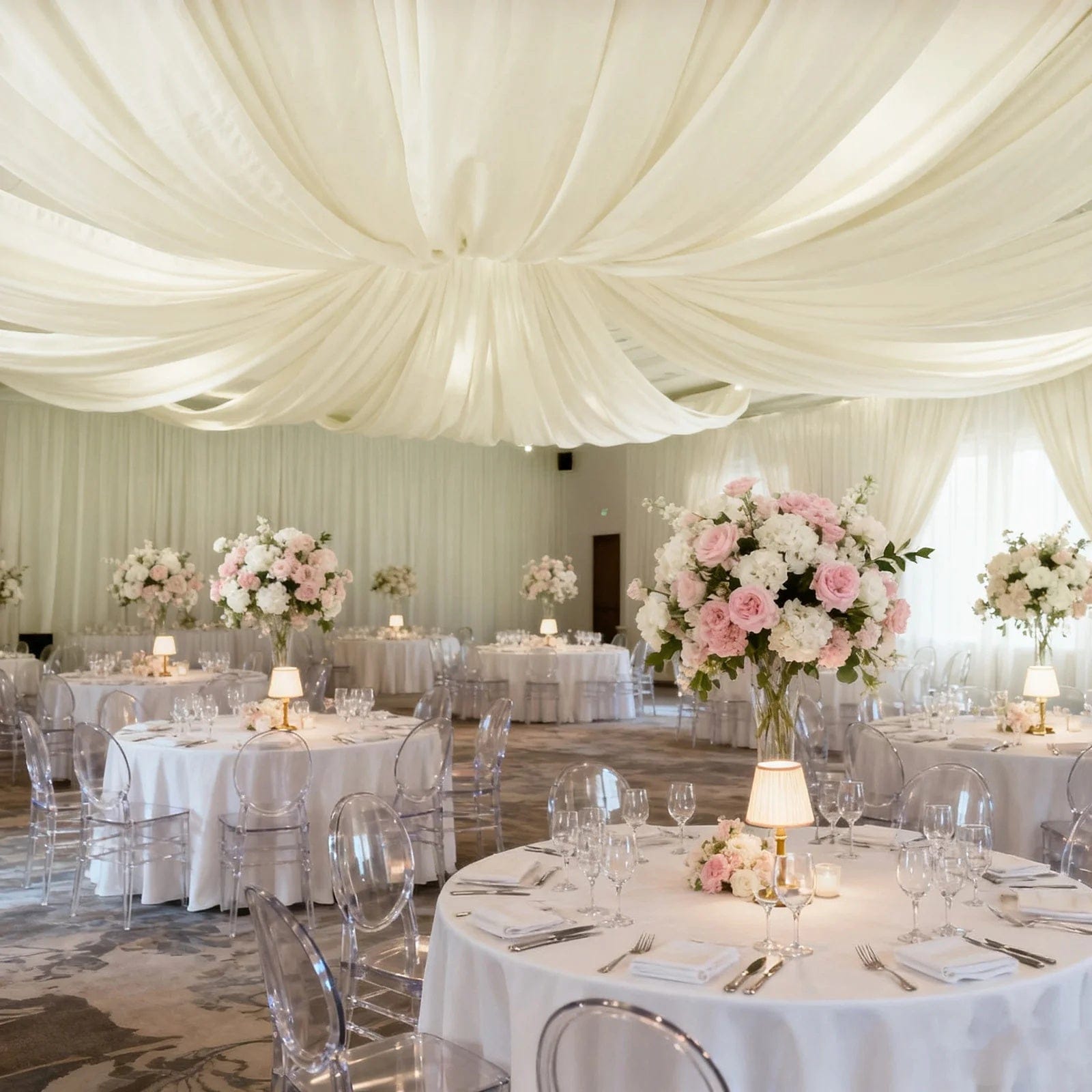 5 ft x 32 ft 4-Way Stretch Spandex Ceiling Drape Panel Backdrop Curtain