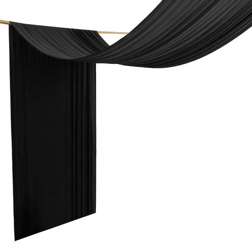 5 ft x 32 ft 4-Way Stretch Spandex Ceiling Drape Panel Backdrop Curtain CUR_PANSPX_5X32_BLK