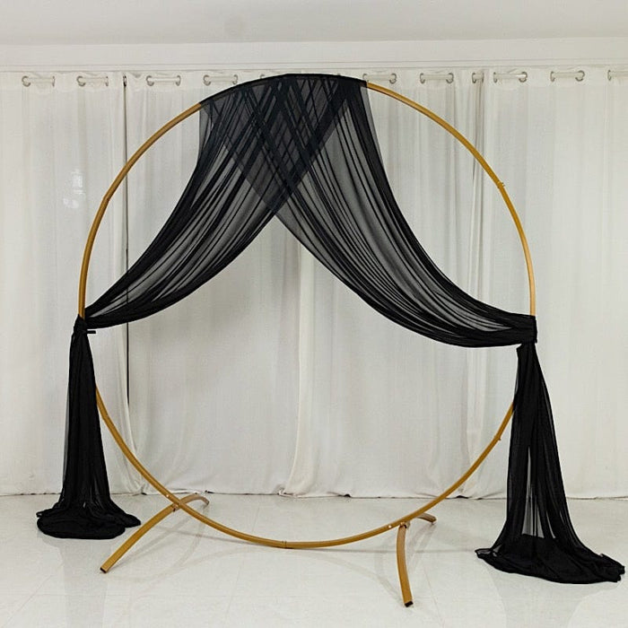 5 ft x 32 ft Sheer Chiffon Curtain Backdrop Drapery Panel CUR_PANCHIF01_5X32_BLK