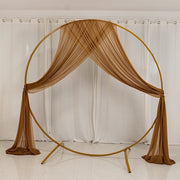 5 ft x 32 ft Sheer Chiffon Curtain Backdrop Drapery Panel CUR_PANCHIF01_5X32_GOLD