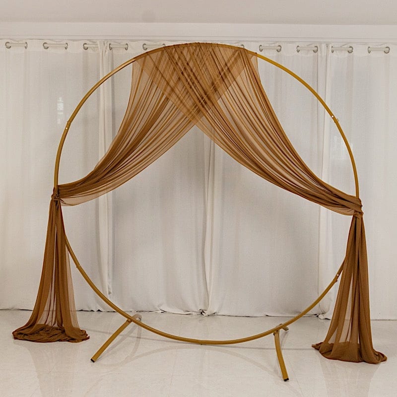 5 ft x 32 ft Sheer Chiffon Curtain Backdrop Drapery Panel CUR_PANCHIF01_5X32_GOLD