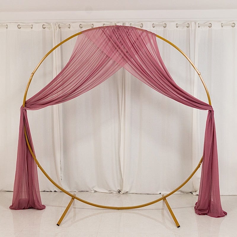 5 ft x 32 ft Sheer Chiffon Curtain Backdrop Drapery Panel CUR_PANCHIF01_5X32_MAUV