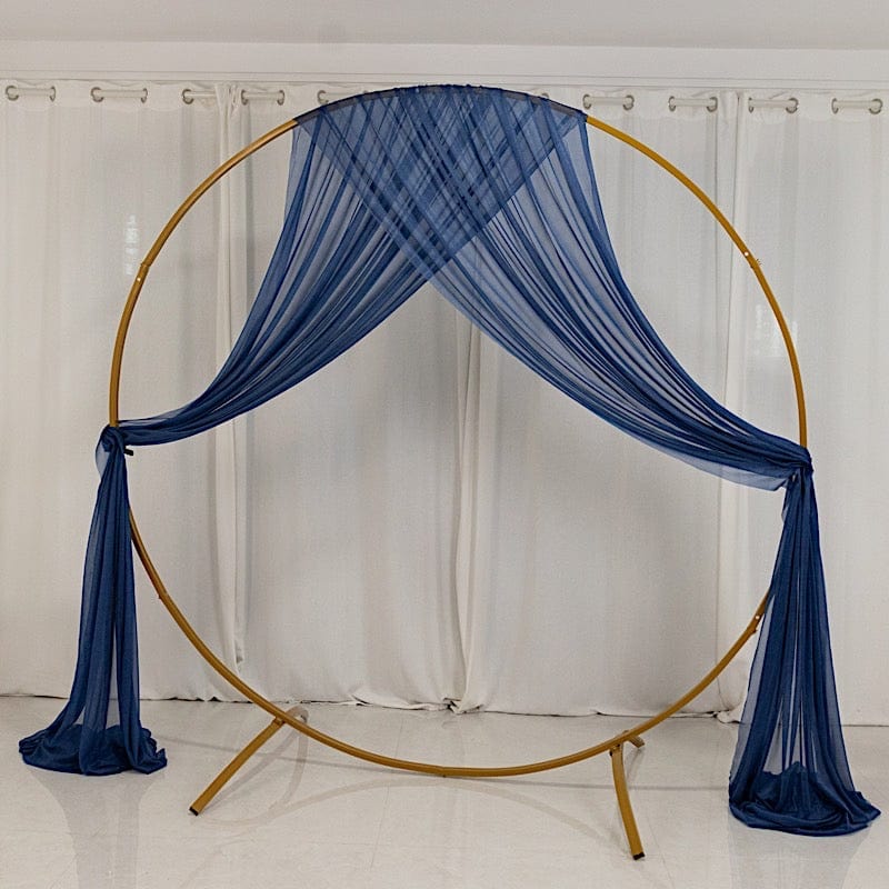 5 ft x 32 ft Sheer Chiffon Curtain Backdrop Drapery Panel CUR_PANCHIF01_5X32_NAVY