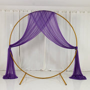 5 ft x 32 ft Sheer Chiffon Curtain Backdrop Drapery Panel CUR_PANCHIF01_5X32_PURP