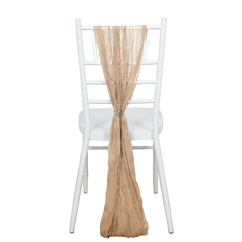 5 Gauze Cheesecloth Chair Sashes SASH_CHES_BEI