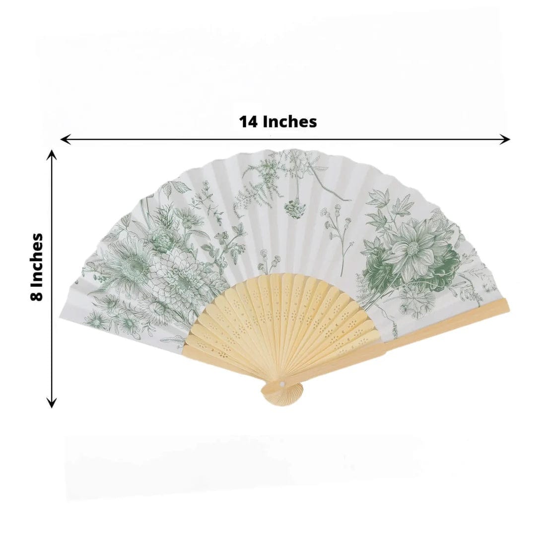 5 Handheld Paper Folding Fans with French Toile Pattern