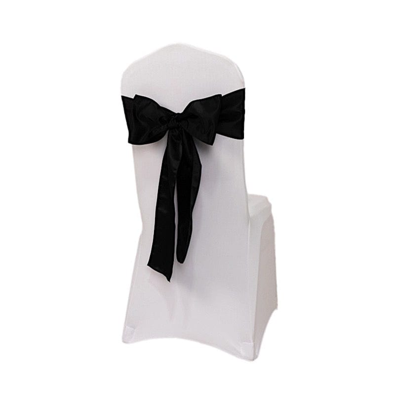 5 Lamour Satin Chair Sashes SASH_LAMR_BLK