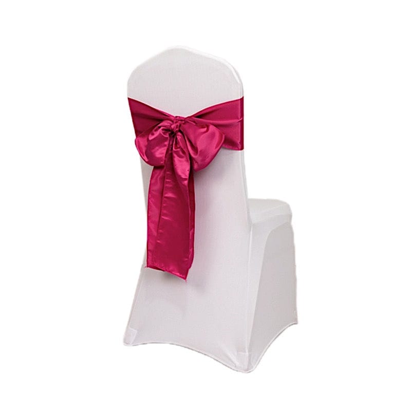 5 Lamour Satin Chair Sashes SASH_LAMR_FUSH